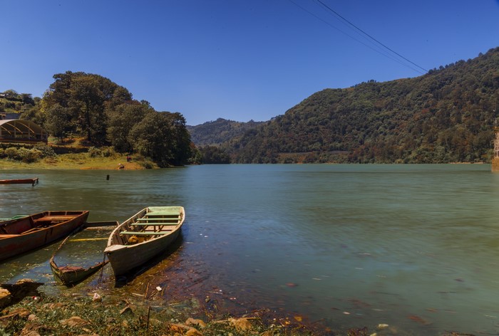 Boats on a lake in Huauchinango, Mexico