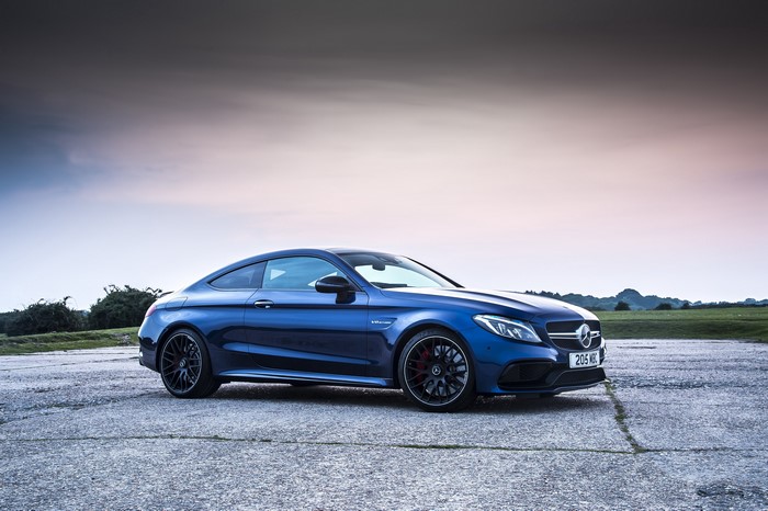 Blue Mercedes-Benz C-Class AMG C205 Coupe