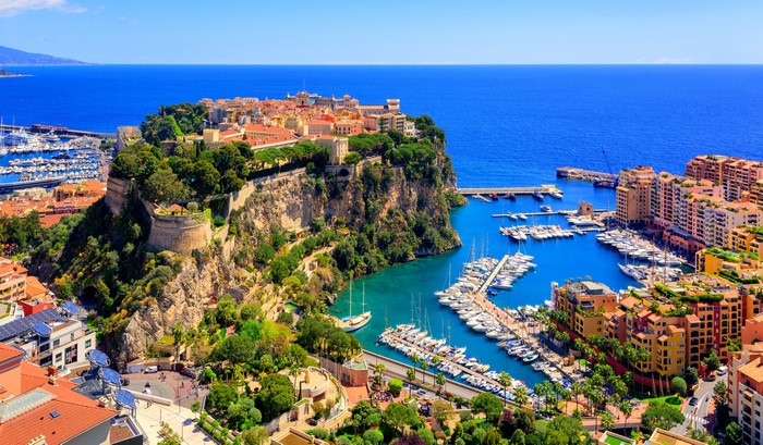 Monaco Monte Carlo Coastline with Marinas and Houses