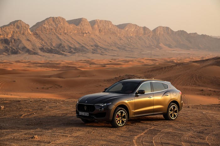 Maserati Levante S Q4 GranSport in desert landscape