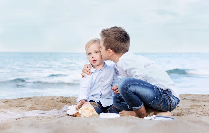Two boys on a beach