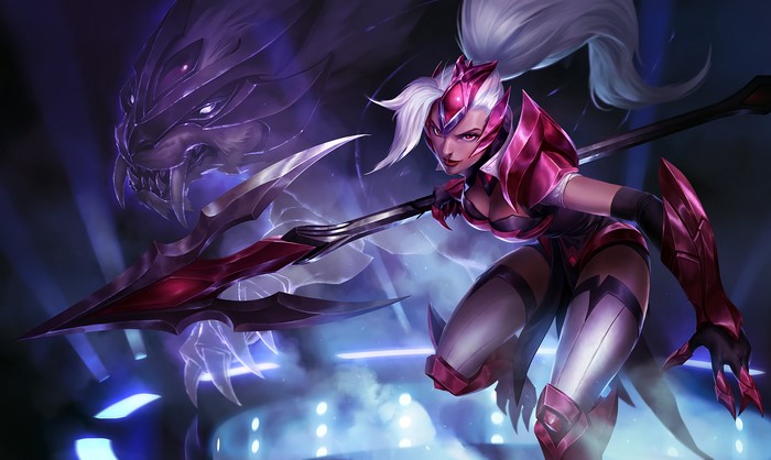 Nidalee from League of Legends with a spear