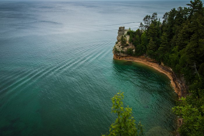 Pictured Rocks National Lakeshore cliffs and Lake Superior