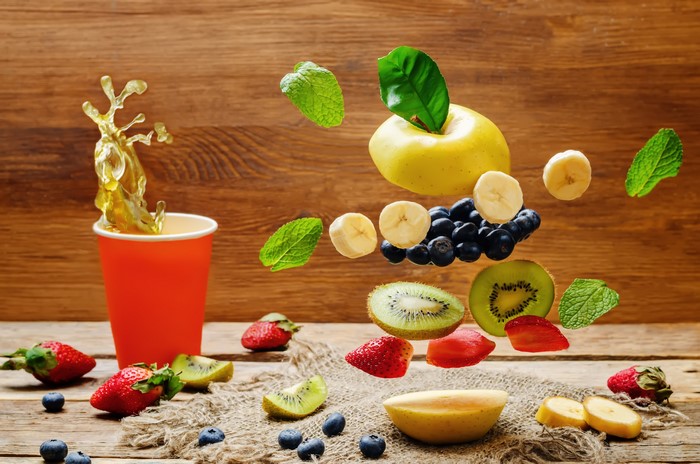 4K Fruit Splash with Apple, Berries, Kiwi, and Strawberries
