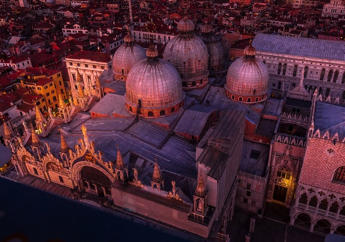 Saint Mark's Basilica, Venice, Italy at Dusk