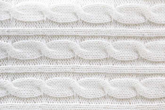 White Cable Knit Sweater Texture Macro