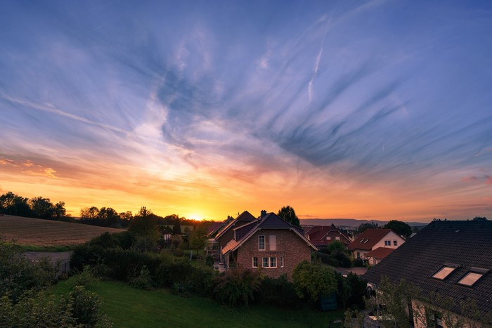 4K Germany Houses at Sunset