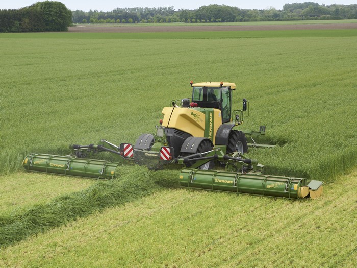 Krone BiG M 500 agricultural machine in a field
