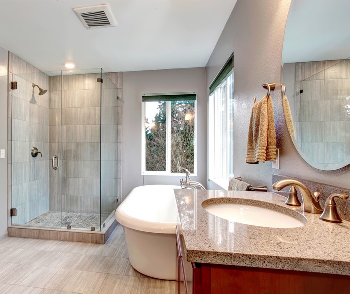 Modern Bathroom with Bathtub and Shower