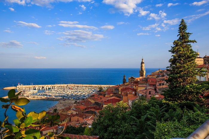 Menton, France Marina and Old Town