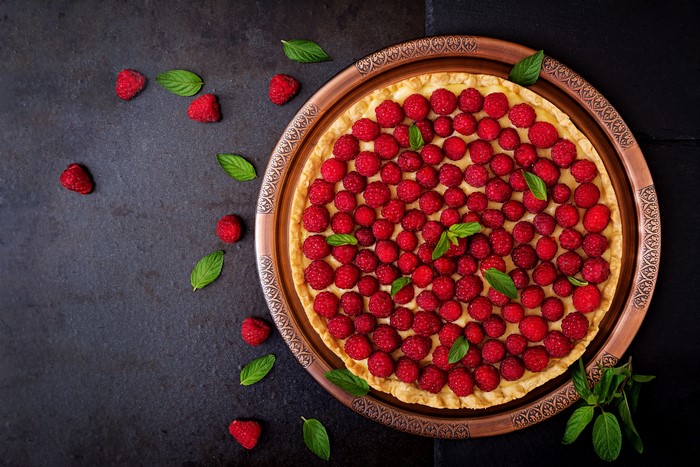 Raspberry Pie on a Decorative Plate