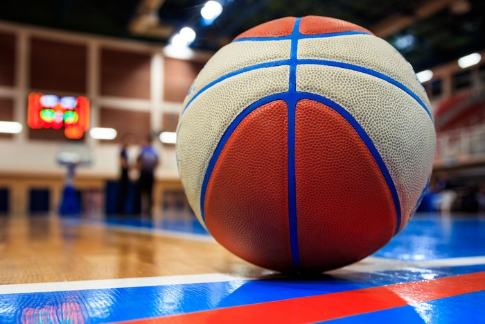 Basketball on a court