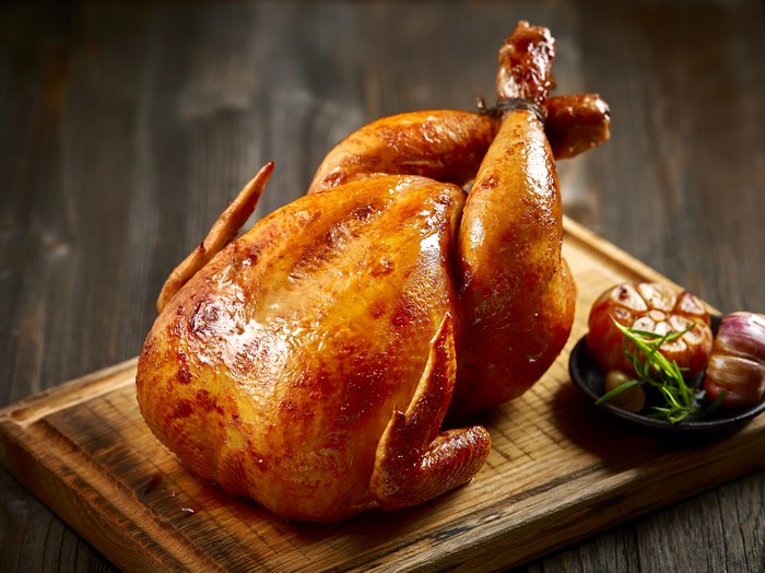 4K Roast Chicken on Cutting Board