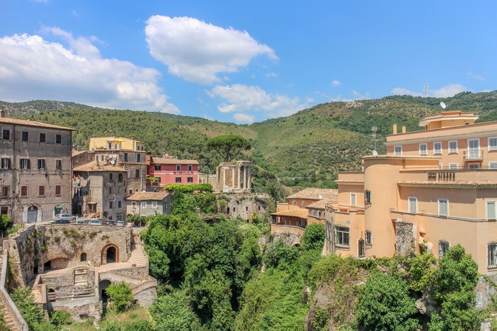 Tivoli, Italy: Ancient Temple and Buildings on a Hillside