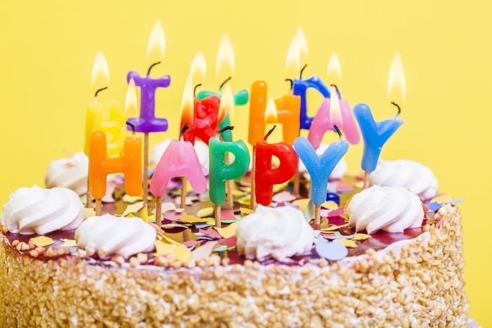Happy Birthday Cake with Candles