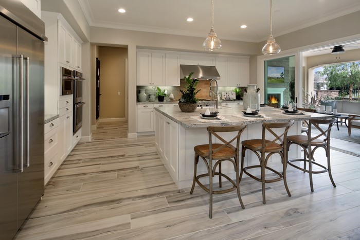 Modern Kitchen with Island and Outdoor Patio