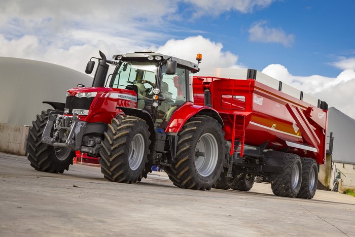 Massey Ferguson 6718 S Tractor with Trailer