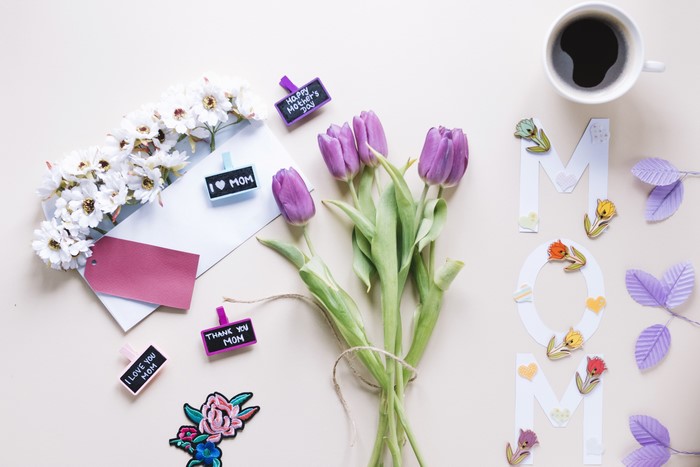 Mother's Day Tulips and Coffee Arrangement