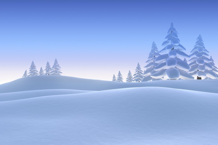 Winter landscape with snow-covered spruce trees