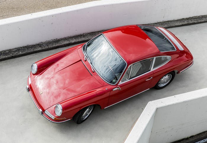 Red 1964-67 Porsche 911 2.0 Coupe from above