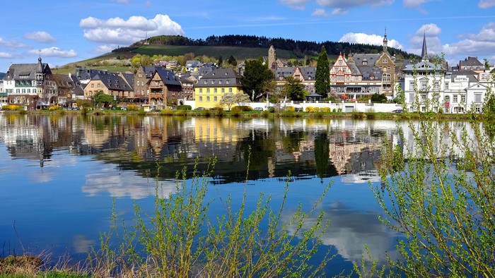 Traben-Trarbach Germany Houses on River