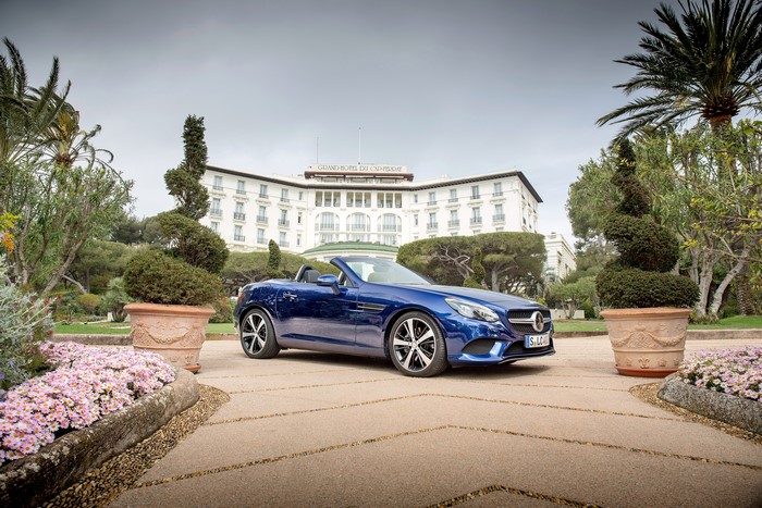 4K 2016 Mercedes-Benz SLC 300 Metallic Blue Cabriolet