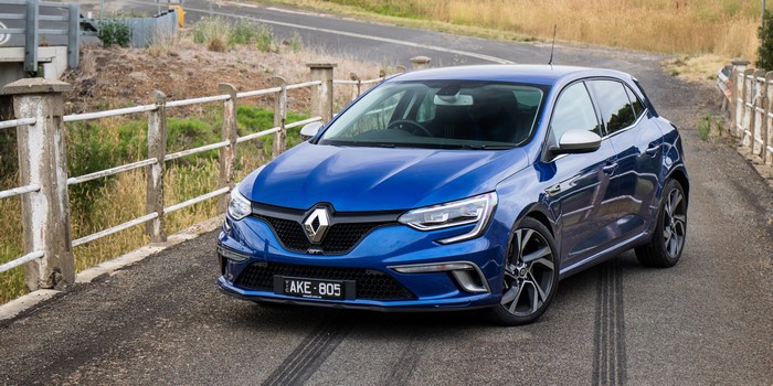 Blue Renault Megane GT on a Bridge