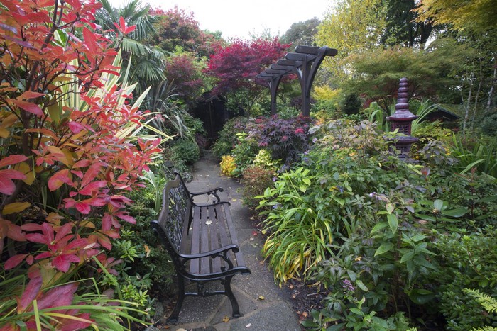 Garden with bench and pergola in Walsall, England