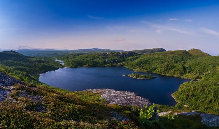 Hotagen, Sweden Scenery with Lake and Hills