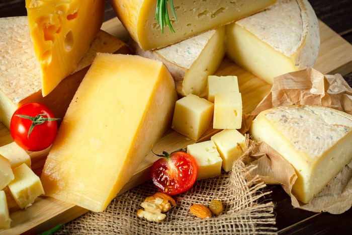 Assortment of Cheeses with Tomatoes and Nuts