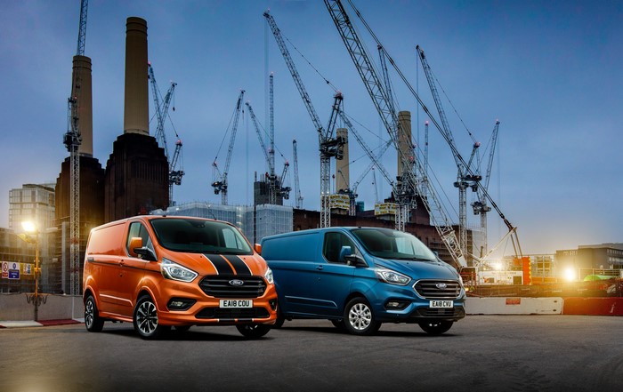 Ford Transit Custom vans at Battersea Power Station