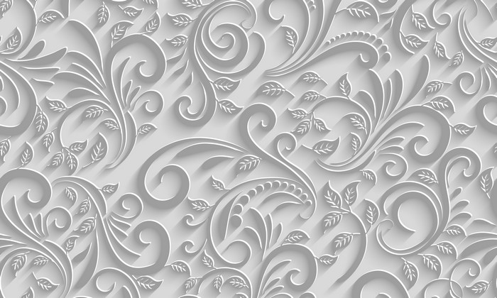 4K Elegant White Tracery Plant Texture