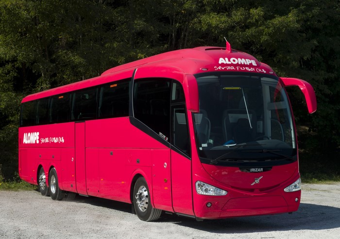 Red Irizar Bus for Alompe Sevilla Futbol Club