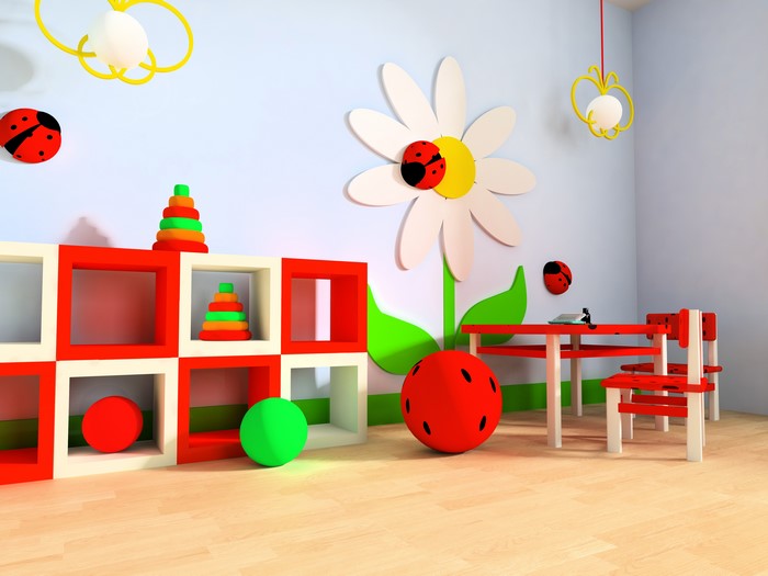Children's room interior design with toys