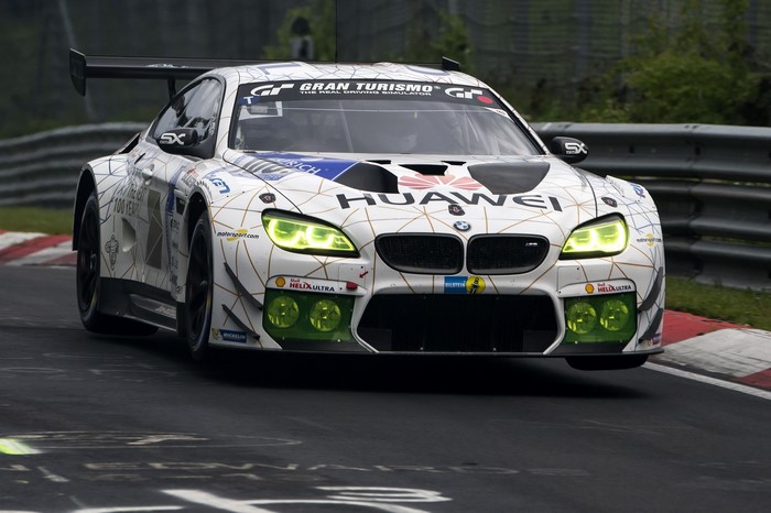 BMW M6 GT3 race car with HUAWEI livery