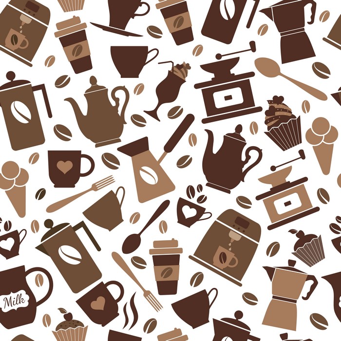 Coffee and Tea Utensils Pattern