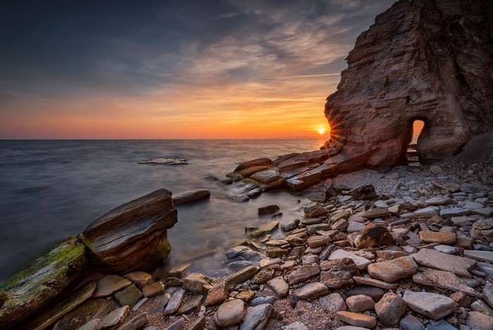 Sunset over Black Sea coast, Bulgaria