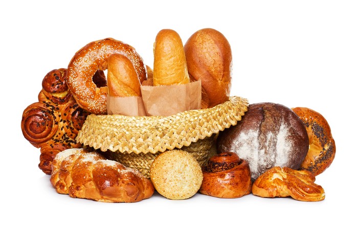 Assortment of Pastries and Breads in a Basket