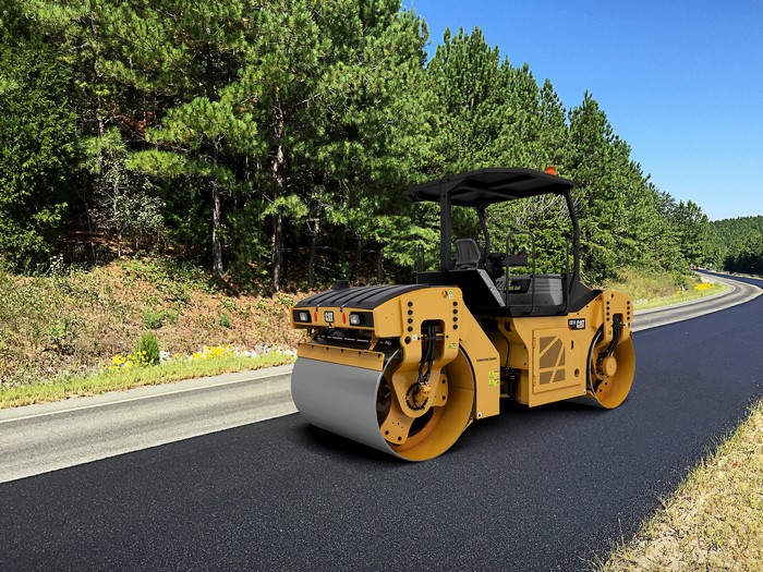 Caterpillar CB10 Tandem Vibratory Roller on Road