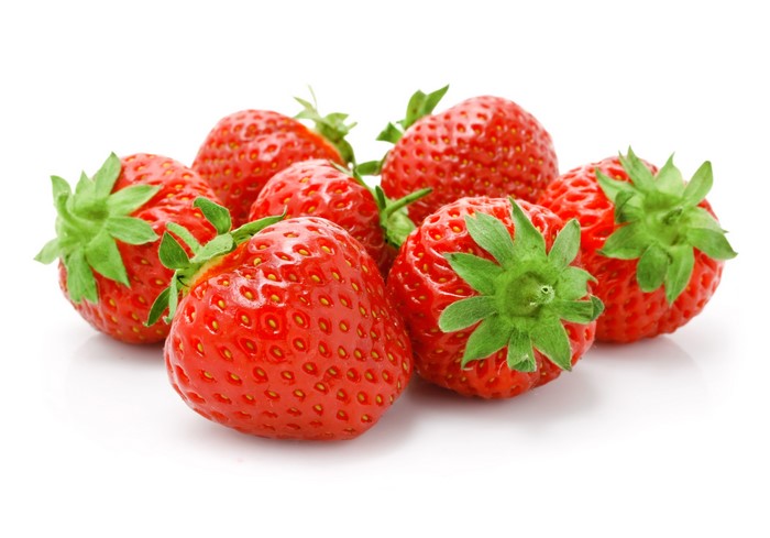 Strawberries on a white background