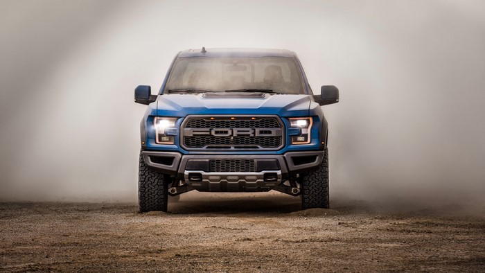 Blue 2019 Ford F-150 Raptor SuperCrew Front View
