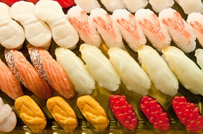 Assortment of Sushi and Seafood