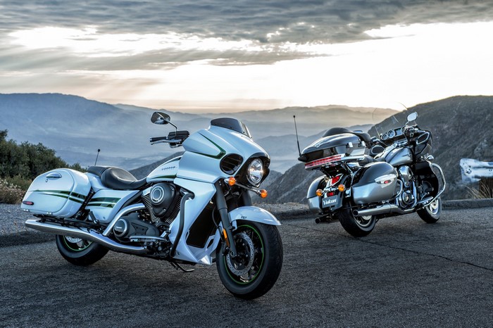 Two Kawasaki Vulcan 1700 Vaquero motorcycles
