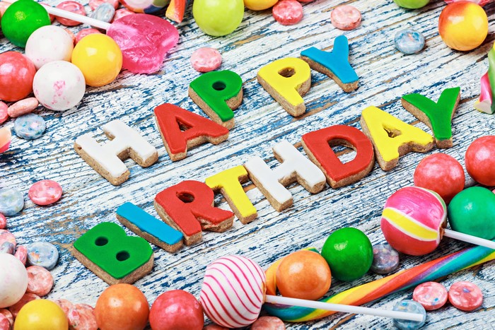 Happy Birthday cookies and candies