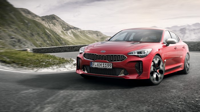 Red 2018 Kia Stinger GT Sedan