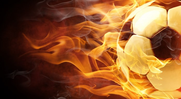 Soccer ball on fire