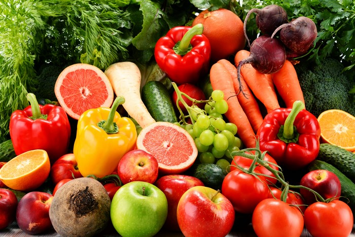Assortment of Fresh Vegetables and Fruits
