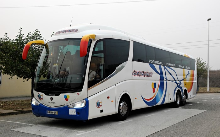 Irizar PB Scania bus with GIROMUNDO branding
