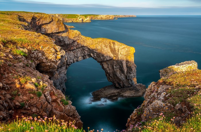 4K Flimston United Kingdom Coast Sea Crag Wales