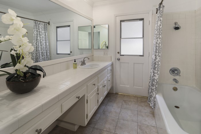 Bathroom with Orchid and Bathtub